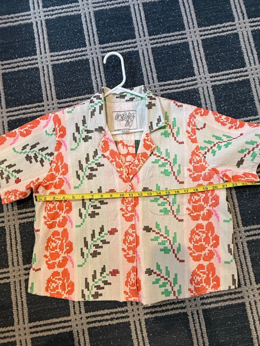 Ace & Jig statement shirt, button up, box cut, floral, vintage Size L